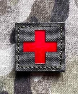 Action LaserCut Patch - Red Cross - Small - Ranger Green - nášivka