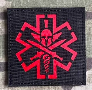 Action LaserCut Patch - Paramedic - Spartan - Large - Black - nášivka