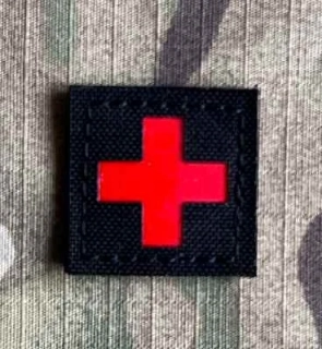 Action LaserCut Patch - Red Cross - Small - Black - nášivka