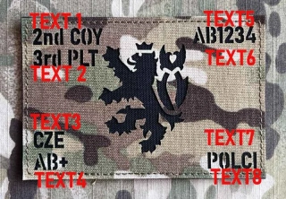 Action LaserCut Patch - ID Panel 120x80 Custom Made - Czech Lion - Multicam - nášivka