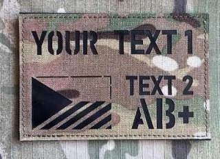 Action LaserCut Patch - ID Panel 120x80 Custom Made - Czech Flag - Multicam - nášivka