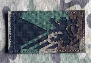 Action LaserCut Patch - Czech Flag - Czech Lion - Medium - Woodland - nášivka