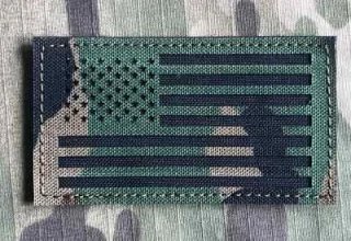 Action LaserCut Patch - USA Flag - Medium - Woodland - nášivka