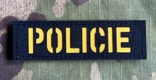 Action LaserCut Patch - POLICIE Tape - 90x27 - Black - nášivka