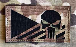 Action LaserCut Patch - Czech Flag - Punisher - Medium - Multicam - nášivka