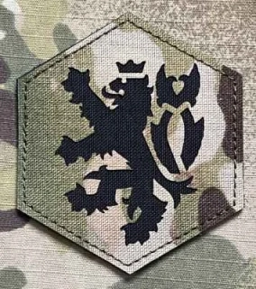 Action LaserCut Patch - Hexagon - Large - Czech Lion - Multicam - nášivka