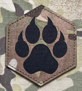 Action LaserCut Patch - Hexagon - Large - Dog Paw - Multicam - nášivka