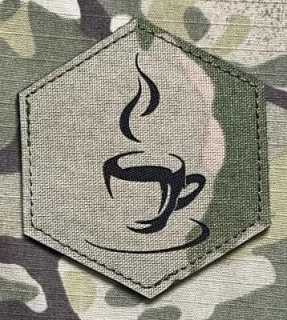 Action LaserCut Patch - Hexagon - Large - Hot Coffee - Multicam - nášivka