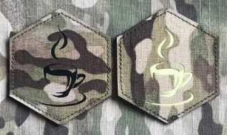 Action LaserCut Patch - Hexagon - Large - Hot Coffee - Multicam - nášivka