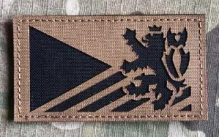 Action LaserCut Patch - Czech Flag - Czech Lion - Medium - Coyote Brown