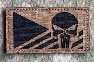 Action LaserCut Patch - Czech Flag - Punisher - Medium - Coyote Brown - nášivka