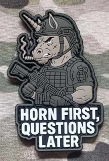 NoName Horn First, Questions Later PVC Patch - nášivka