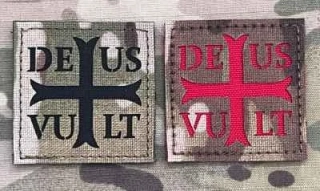 Action LaserCut Patch - DEUS VULT Cross - Medium - Multicam - nášivka