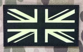 Action LaserCut Patch - UK Flag - Medium - Black - nášivka