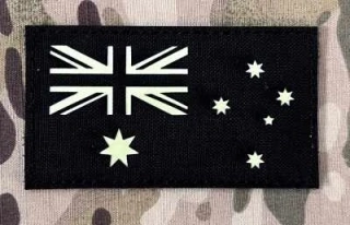 Action LaserCut Patch - Australia Flag - Medium - Black - nášivka
