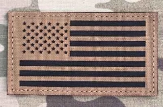 Action LaserCut Patch - USA Flag - Medium - Coyote Brown - nášivka