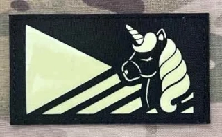 Action LaserCut Patch - Czech Flag - Unicorn - Medium - Black - nášivka