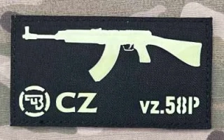 Action LaserCut Patch - Weapons Series - CZ SA vz.58P - Medium - Black - nášivka