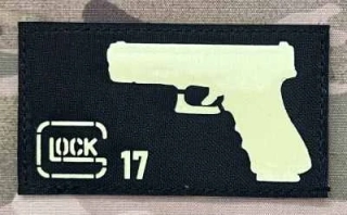 Action LaserCut Patch - Weapons Series - Glock 17 - Medium - Black - nášivka