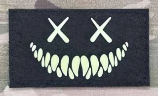 Action LaserCut Patch - Demon Smiles - Medium - Black - nášivka