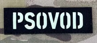 Action LaserCut Patch - PSOVOD Tape - 90x27 - Black - nášivka