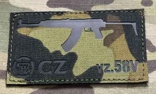Action LaserCut Patch - Weapons Series - CZ SA vz.58V - Medium - Black - nášivka