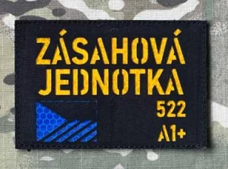 Action LaserCut Patch - ID Panel 120x80 Custom Made - ZÁSAHOVÁ JEDNOTKA - Czech Flag - Black - nášivka