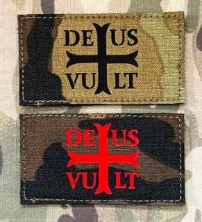 Action LaserCut Patch - DEUS VULT Cross Flag - Medium - vz.95 - nášivka