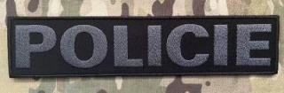 Czech Patch Police of Czech Republic - POLICIE - Grey - Velcro Patch - 265x60 - nášivka