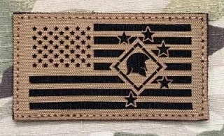 Action LaserCut Patch - USA Flag - USMC Marine Raiders - Spartan - Medium - Coyote Brown - nášivka