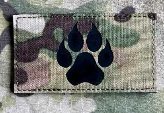 Action LaserCut Patch - Dog Paw Flag - Medium - Multicam - nášivka