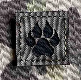 Action LaserCut Patch - Dog Paw - Small - Ranger Green - nášivka