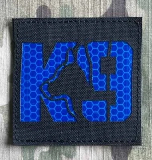Action LaserCut Patch - K9 Dog - Large - Black - nášivka