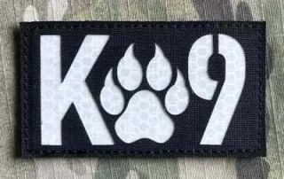 Action LaserCut Patch - K9 Dog Paw - Medium - Black - nášivka