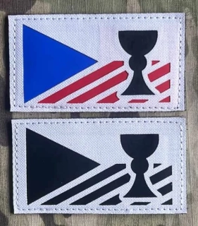 Action LaserCut Patch - Czech Flag - Kalich - Medium - White - nášivka