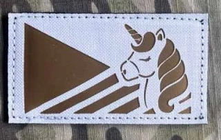 Action LaserCut Patch - Czech Flag - Unicorn - Medium - White - nášivka
