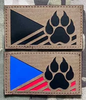 Action LaserCut Patch - Czech Flag - K-9 - Medium - Coyote Brown - nášivka