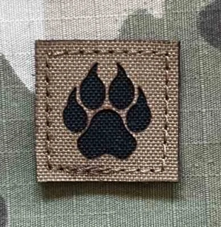 Action LaserCut Patch - Dog Paw - Small - Coyote Brown - nášivka