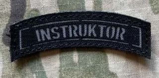 Action LaserCut Patch - INSTRUKTOR Tab - Small - Black - nášivka