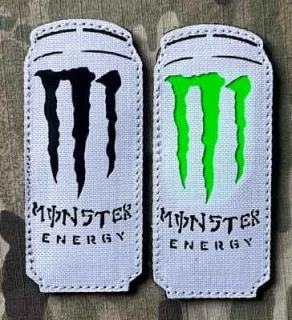 Action LaserCut Patch - Cans - Monster Energy - Medium - White - nášivka