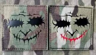 Action LaserCut Patch - Joker Face - Large - Multicam - nášivka