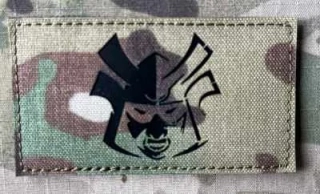 Action LaserCut Patch - Samurai Head - Rectangle - Medium - Multicam - nášivka