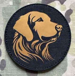 Action LaserCut Patch - Retriever Head - Black - nášivka