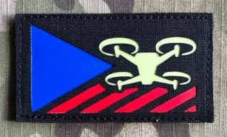 Action LaserCut Patch - Czech Flag - UAV/Drone Operator - Medium - Black - nášivka