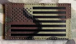 Action LaserCut Patch - USA Flag - Medium - ERDL Green - nášivka