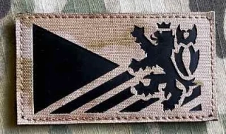 Action LaserCut Patch - Czech Flag - Czech Lion - Medium - Multicam Arid - nášivka