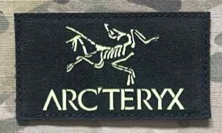 Action LaserCut Patch - Arc'teryx Logo - medium - Black - nášivka