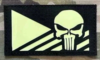 Action LaserCut Patch - Czech Flag - Punisher - Medium - Black - nášivka