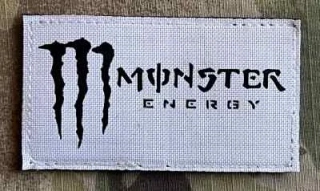 Action LaserCut Patch - Monster Energy - Medium - White - nášivka