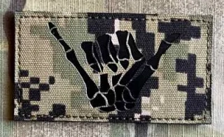 Action LaserCut Patch - Shaka Bones - Medium - AOR2 - nášivka